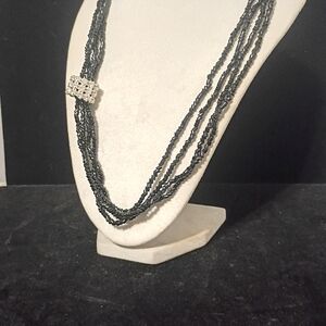 Chic Black Multi-Strand Necklace